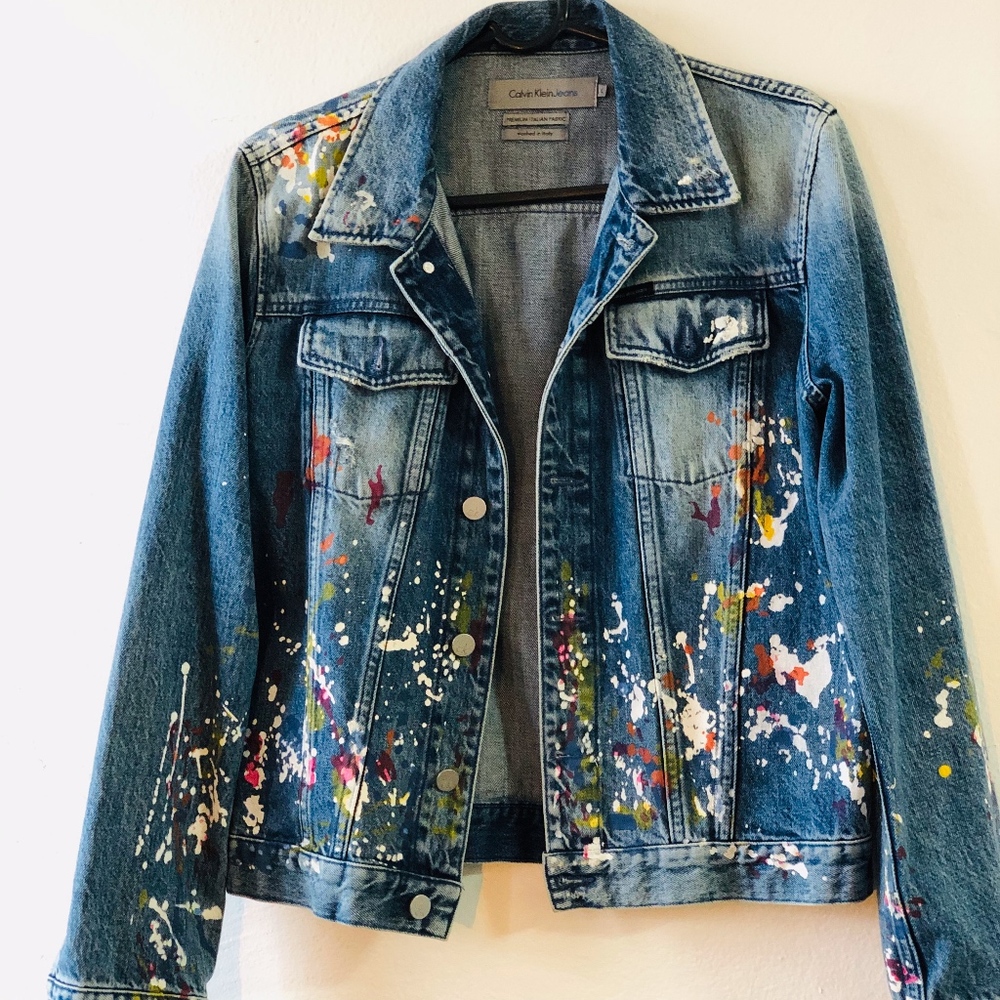 Calvin Klein Denim Paint-Splattered Jacket